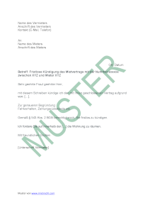 Muster: Mietminderung beantragen