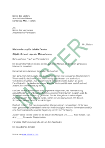 Muster: Mietminderung durch defekte Fenster