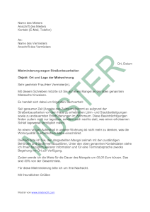 Muster: Mietminderung wegen Straßenbauarbeiten